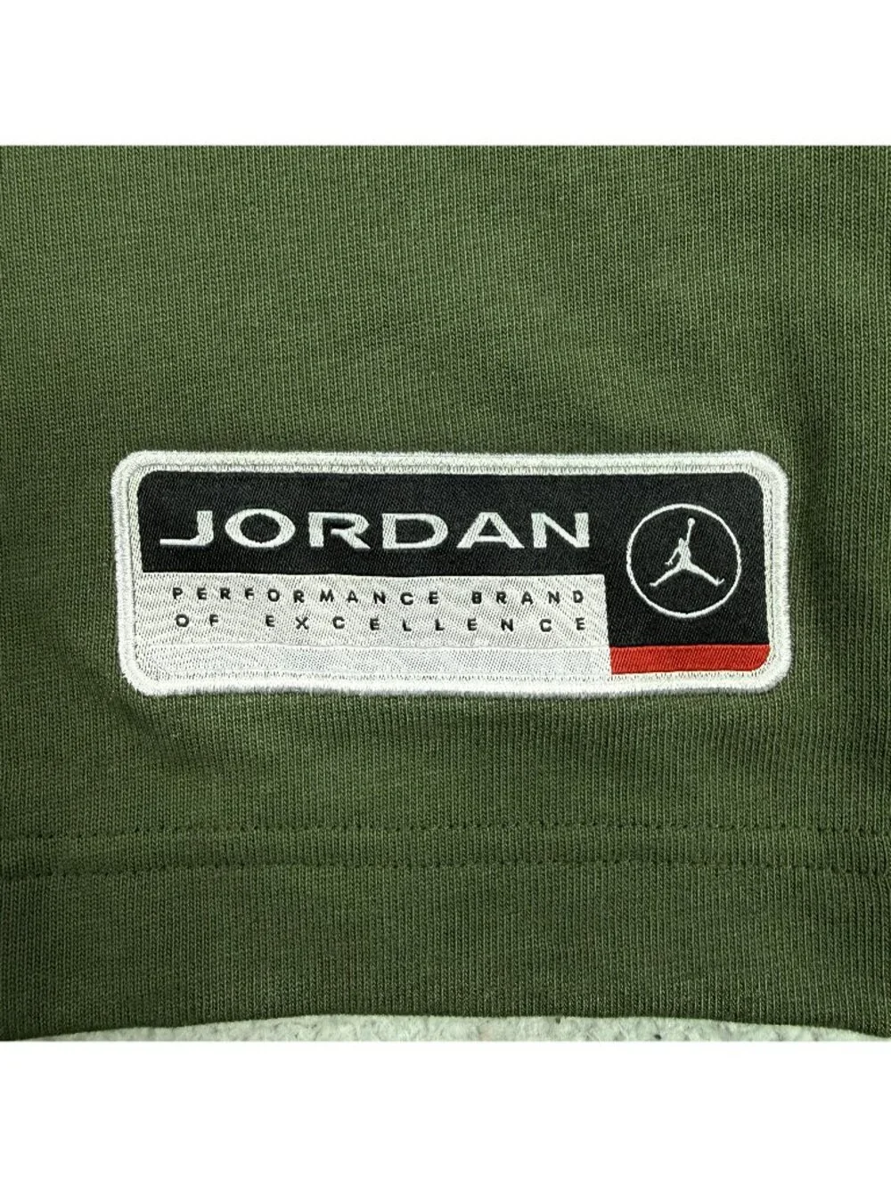 Air Jordan Top Mens Medium M Olive Green Essentials Long Sleeve Rugby Polo Shirt